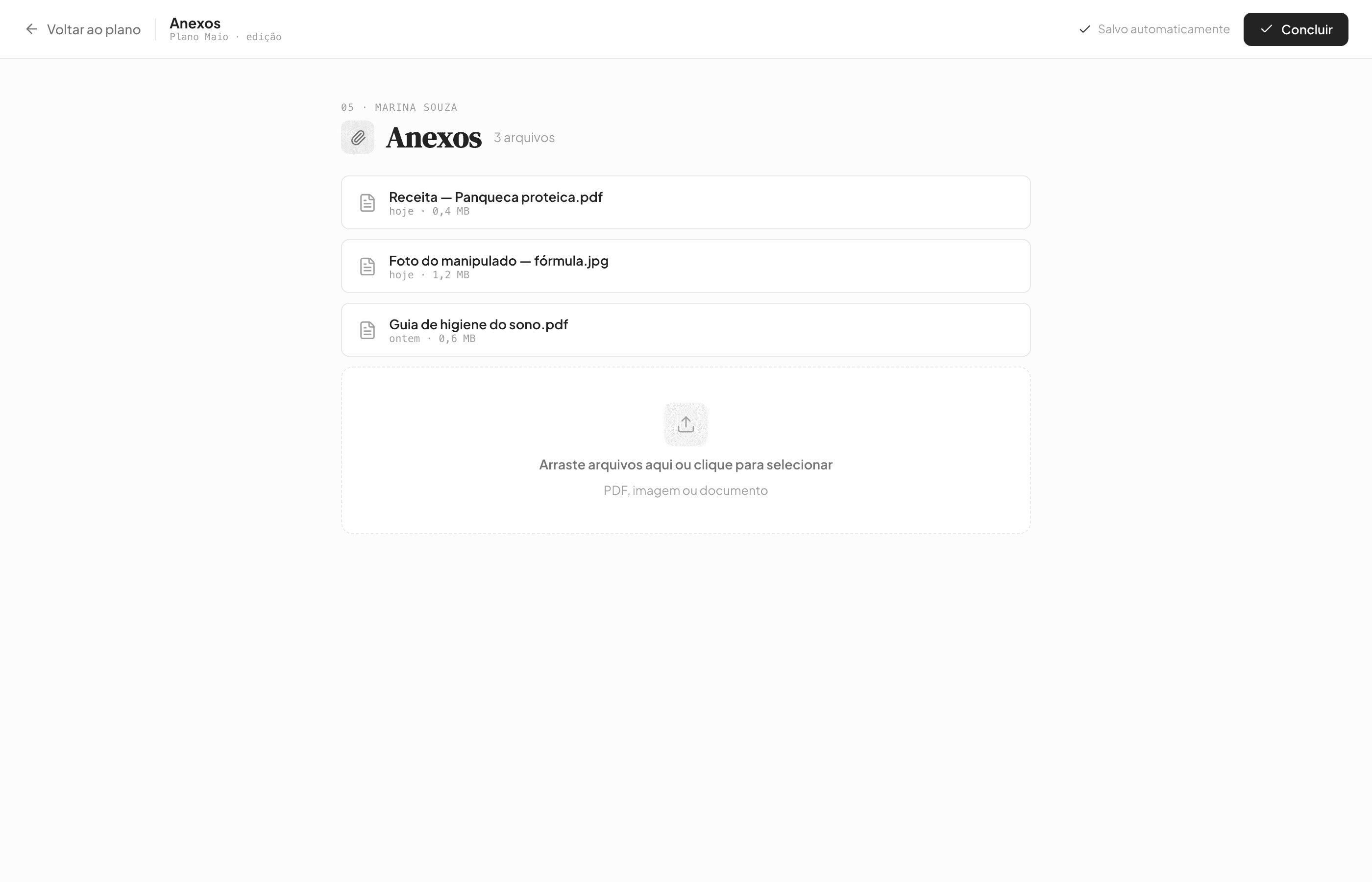 Anexos da prescrição no Cauly